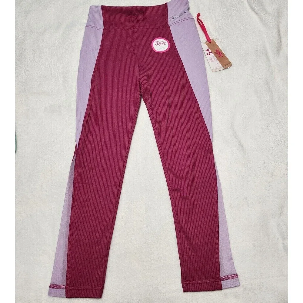 Justice Leggings For Girls Size Medium (10) Color Raspberry Radiance [